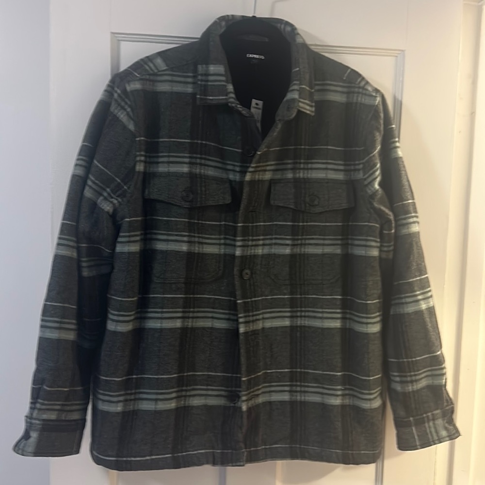 Express men’s wool button up shirt jacket.